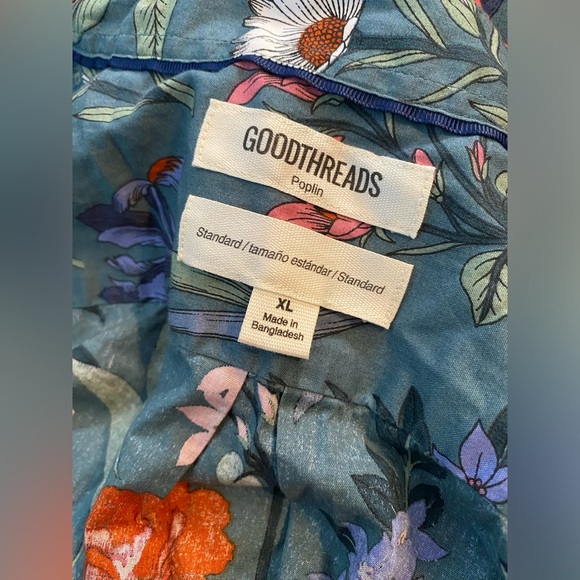 Goodthreads Poplin Floral Hawaiian Short sleeve button-down men's shirt XLARGE - Picture 13 of 16